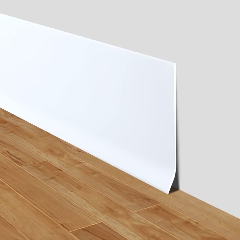 LSGCQ Flexible Baseboard Molding Trim 4 Inch x 20 Feet Self-Adhesive Vinyl Wall Base Peel and Stick Cove Base Rubber Wall Base Moulding Trim (White) - Image 1